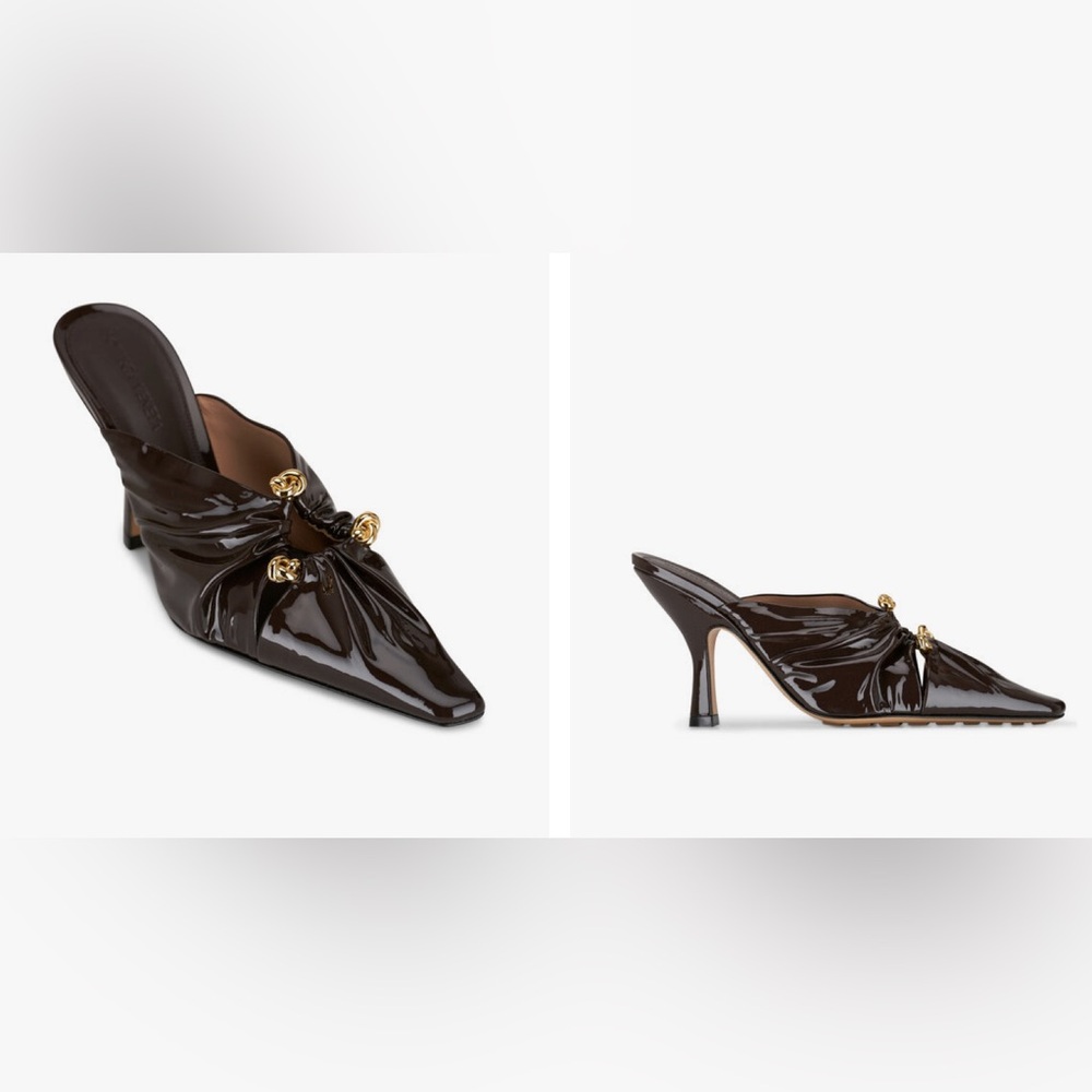 Authentic Bottega Veneta Fondant Patent Leather Mule Pump